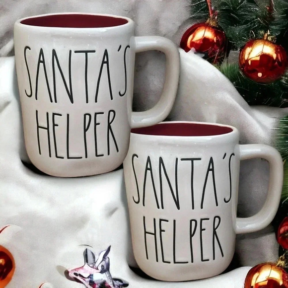 Rae Dunn Other - Set of 2 Rae Dunn SANTA’S‎ HELPER Coffee Tea Mug Cup New with Stickers still on